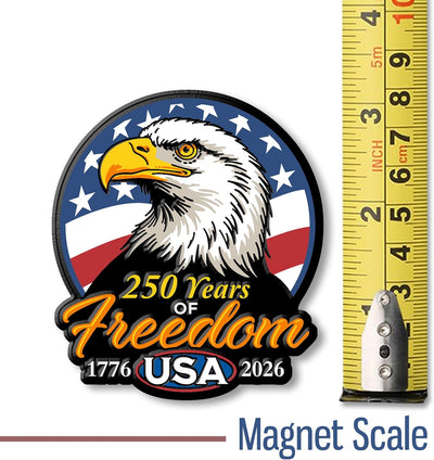 Imán águila calva 250 aniversario 2.7x3.2pulg goma 3D vintage