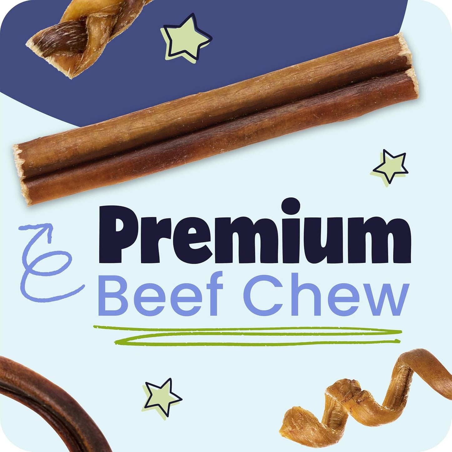 Bully Sticks 6pulg para perros pack 5 natural sin cuero