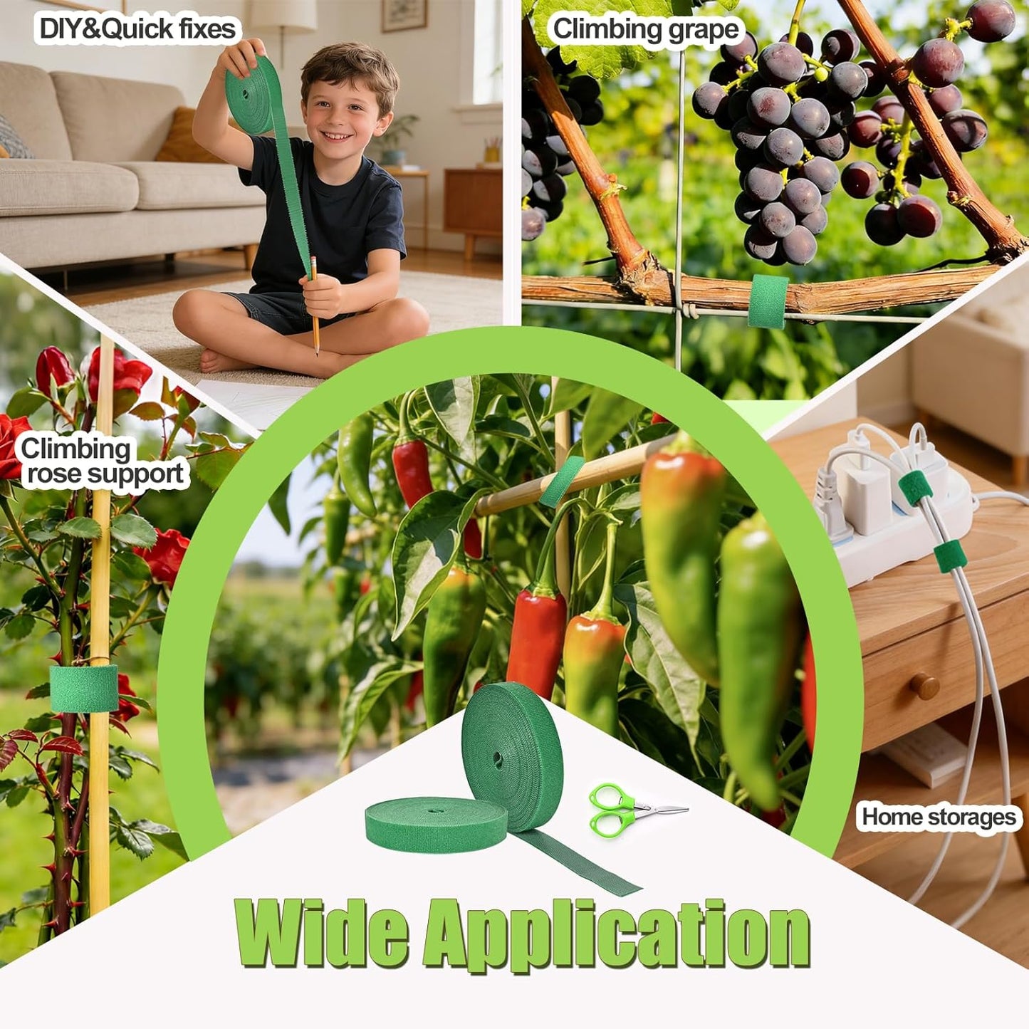 Lazos para plantas cinta ajustable 66pies soporte reutilizable