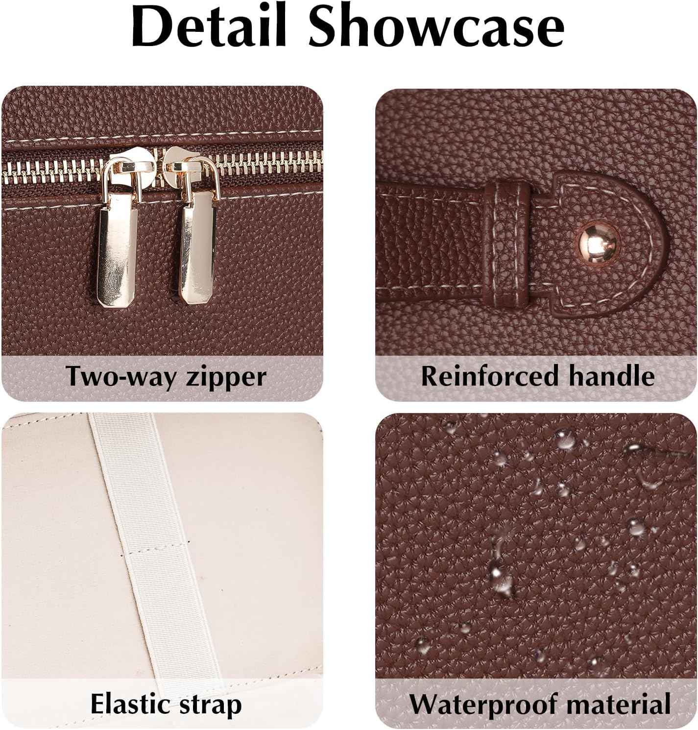 Estuche maquillaje mujer cuero divisor extraible impermeable