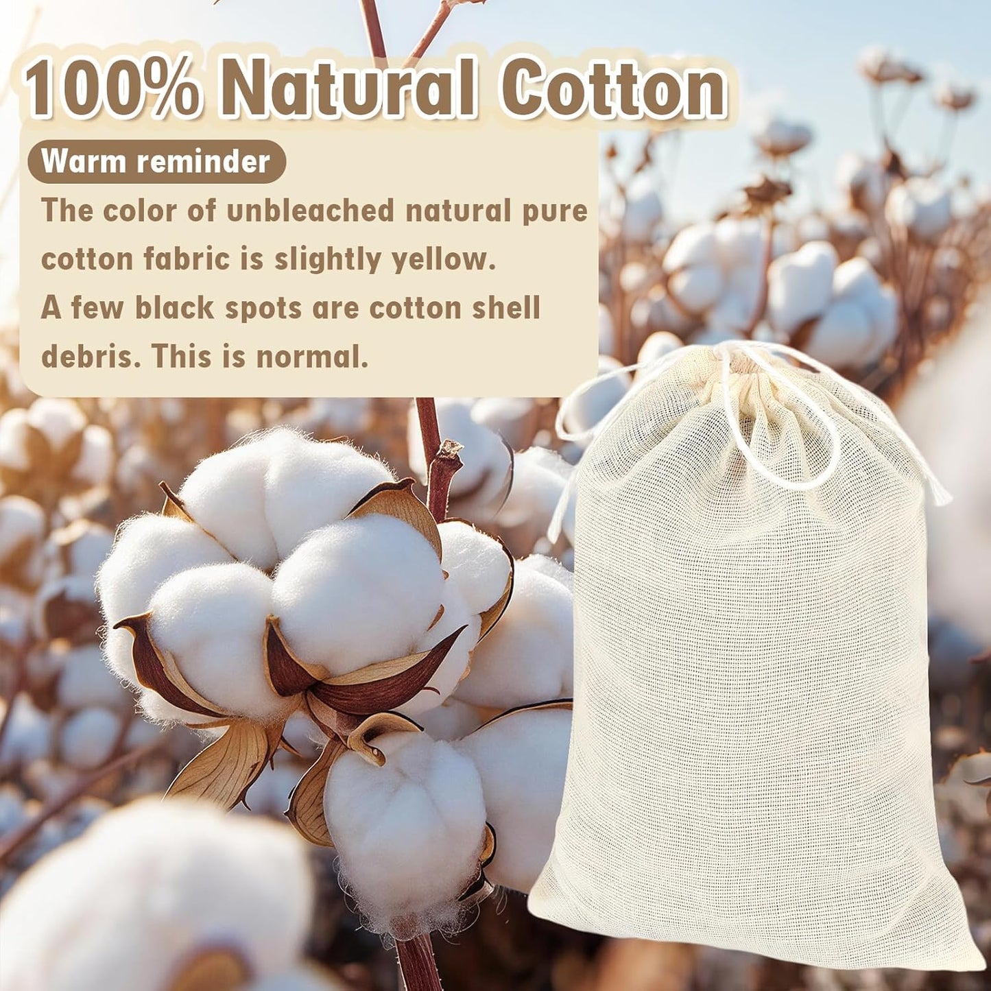 30 bolsas de muselina sin blanquear con cordón reutilizables para especias, hierbas, colar sopa, té y remojo de pies