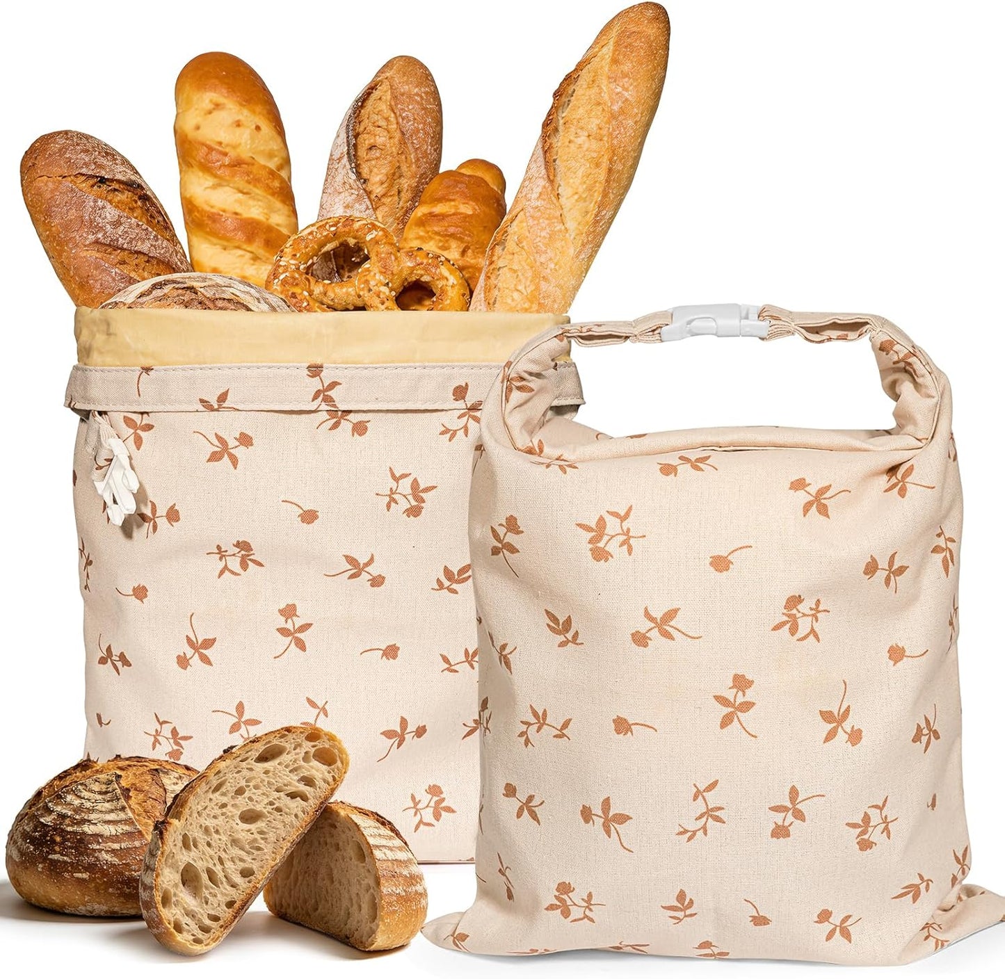 Bolsas de pan de cera de abejas para masa madre reutilizables de algodón y lino