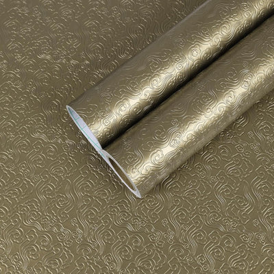 Papel tapiz bronce metálico nube relieve dorado autoadhesivo