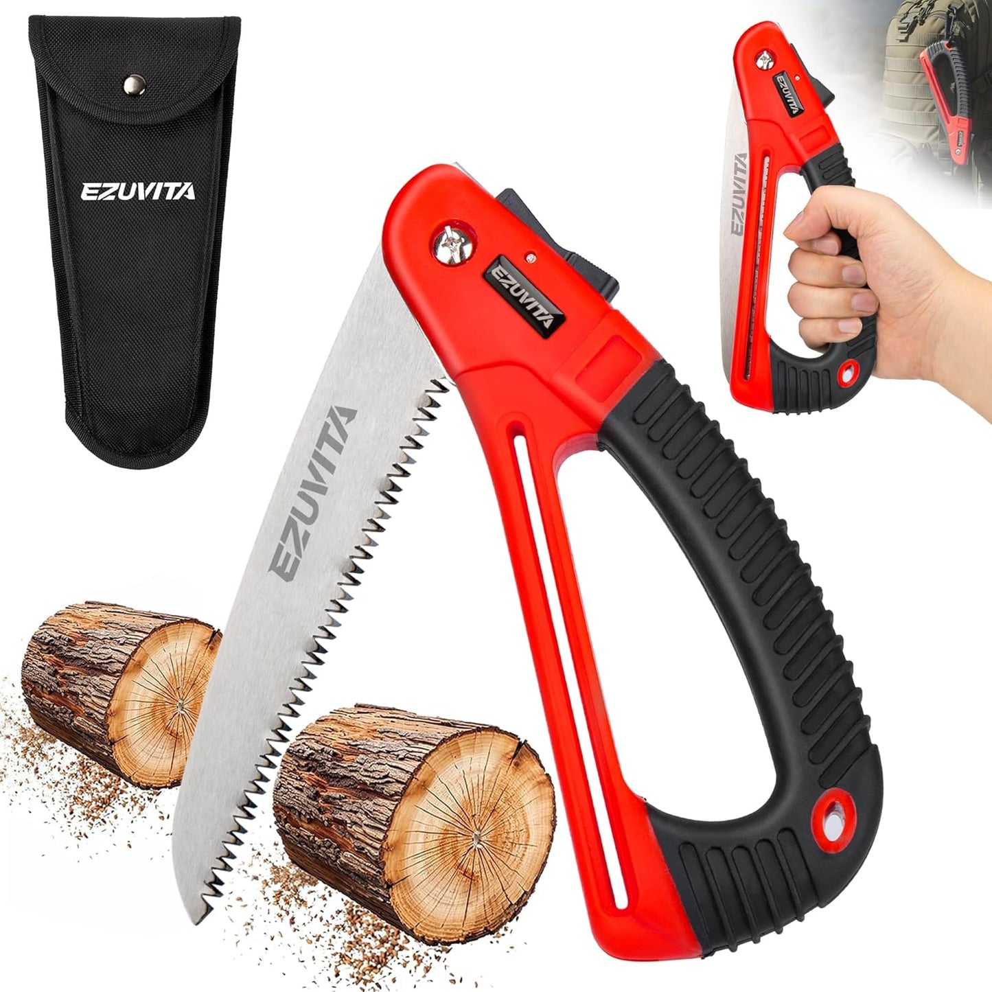 Sierra plegable 7pulg con bolsa EDC dientes triple corte