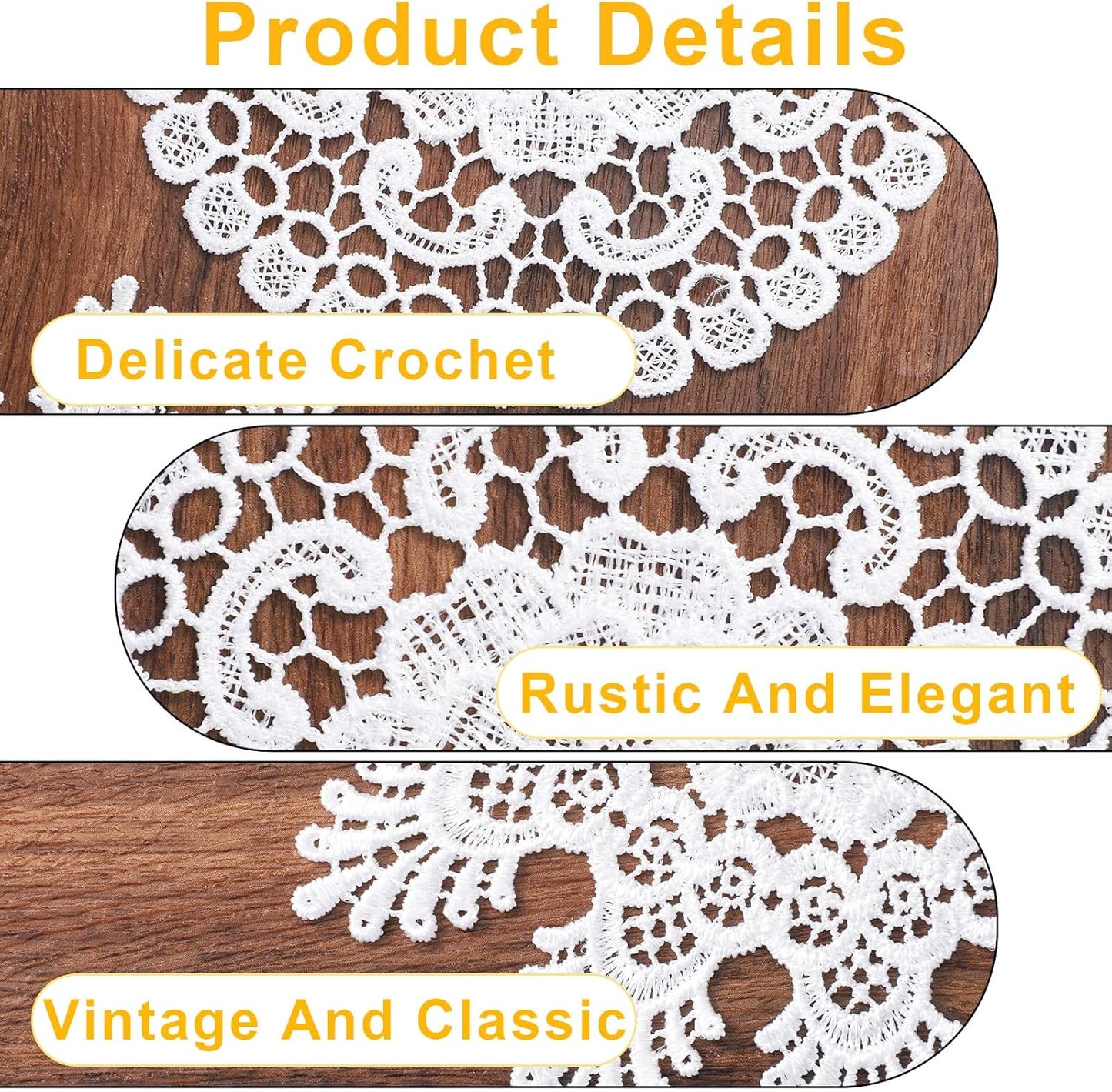 Mantel individual de ganchillo vintage blanco de 6 pulgadas