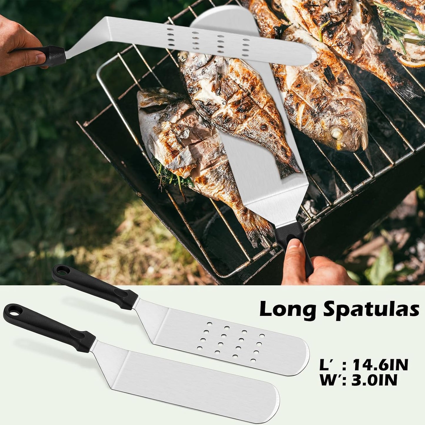 Set 5 accesorios parrilla acero inox para Hibachi