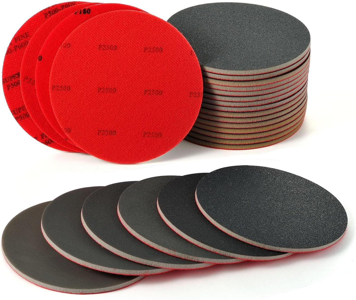 Set 12 Almohadillas Lija Espuma 6pulg Grano 180-3000