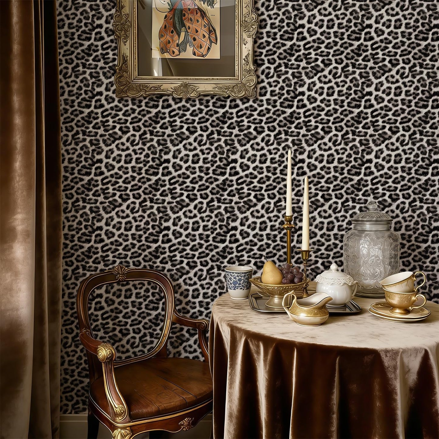 Papel tapiz leopardo autoadhesivo para muebles dormitorio baño
