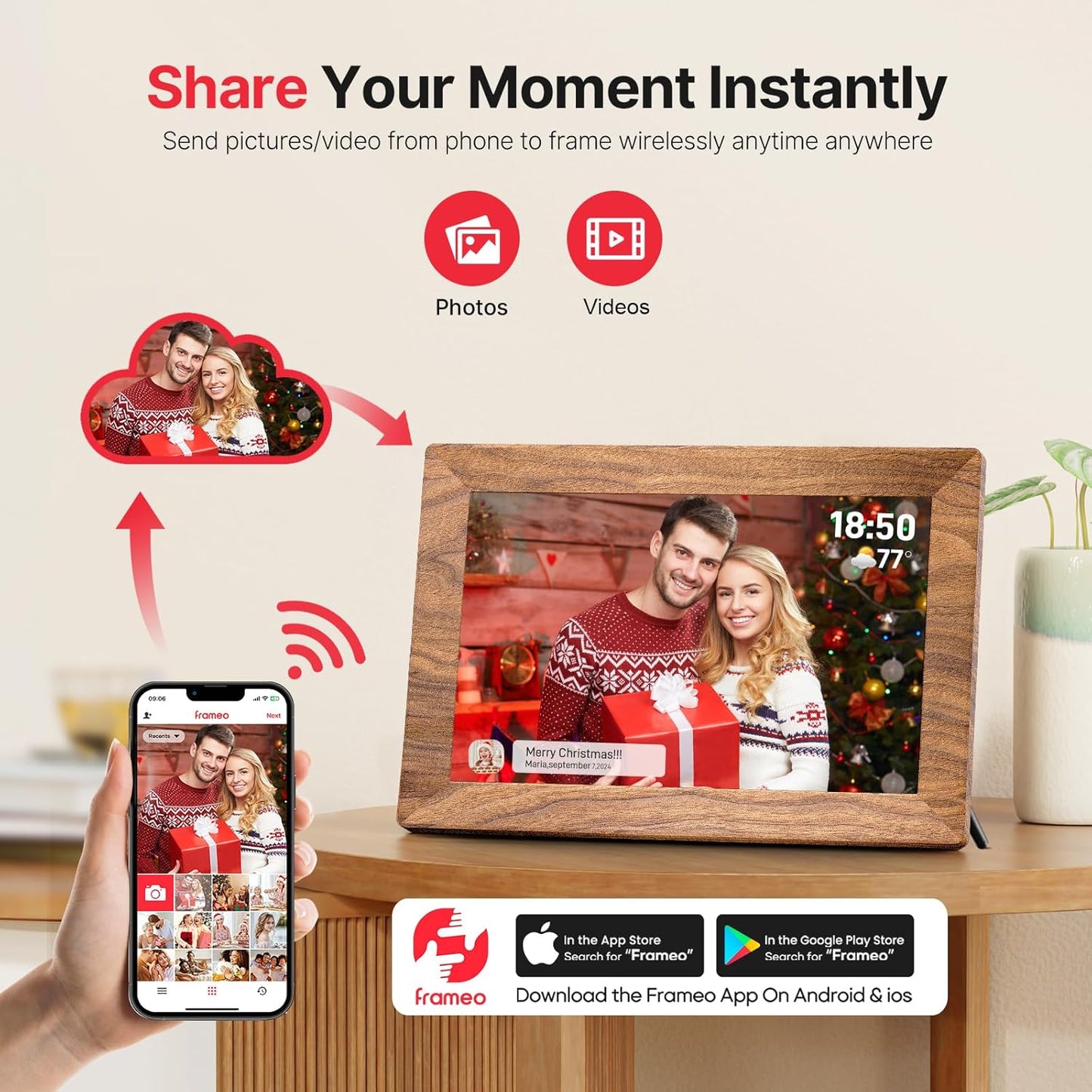 Marco fotos digital 10.1pulg WiFi tactil IPS 32GB