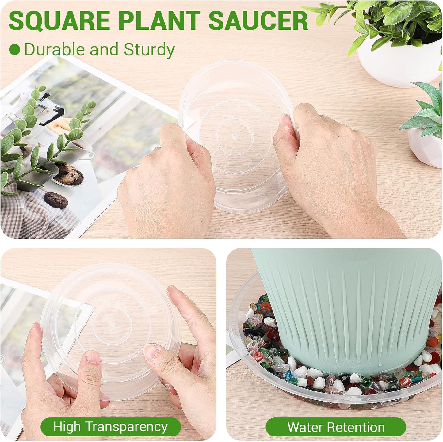 30 Pzas Bandejas Plástico 5pulg para Plantas Resistentes