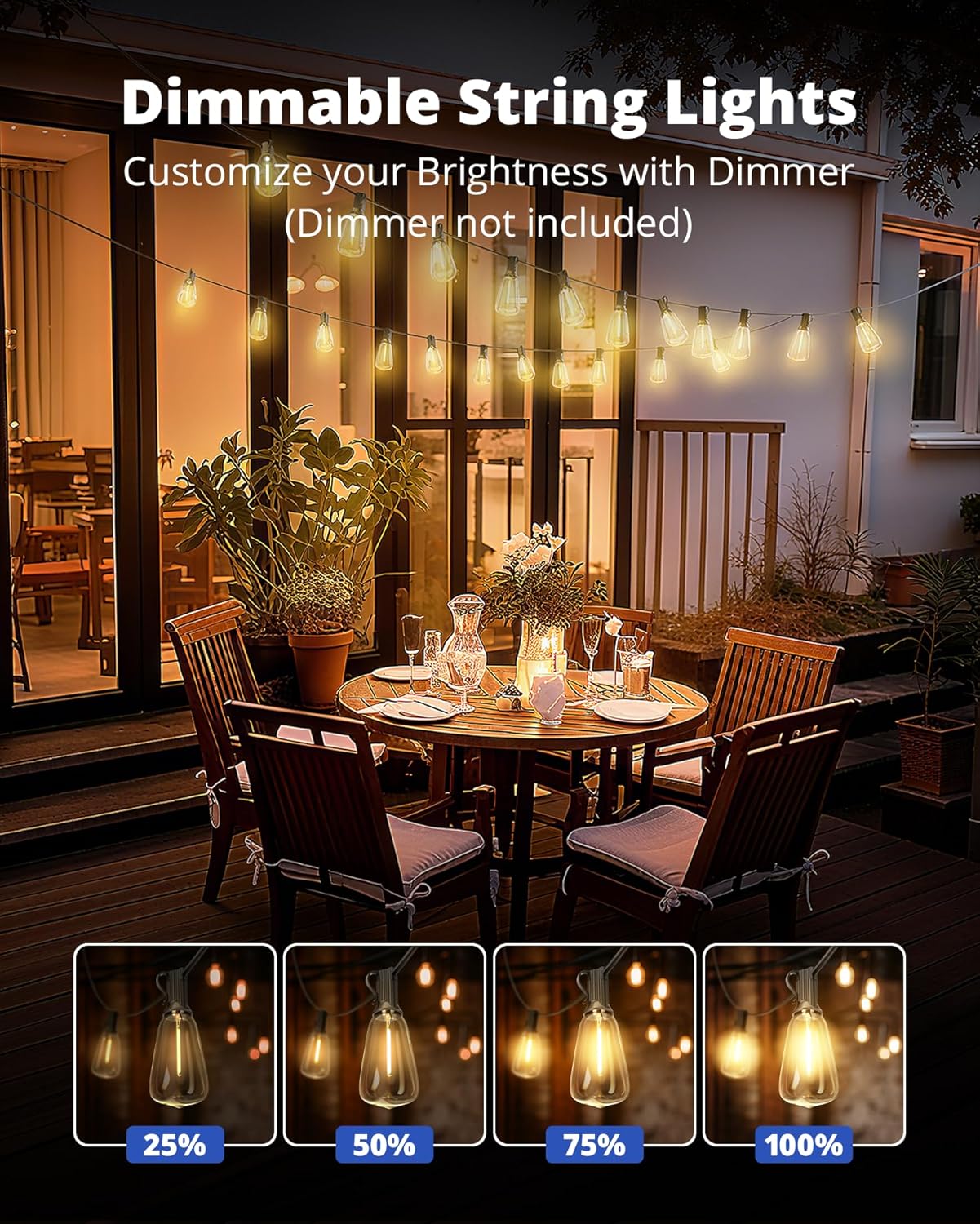 Guirnalda luces LED exteriores 30ft 131 bombillas ST38