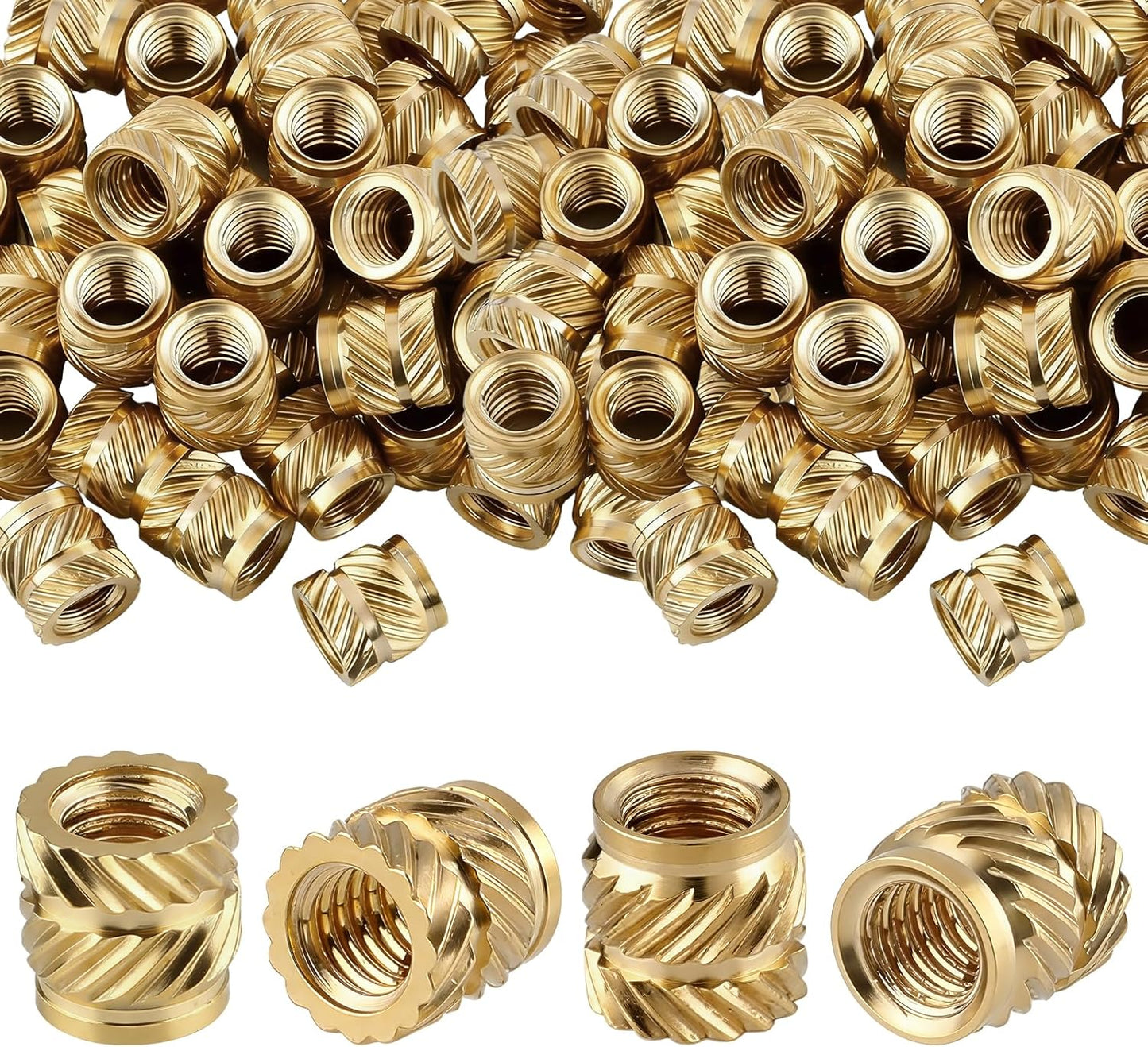 300 Pzas Insertos M4 Acero Bronce para Impresión 3D