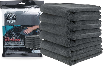 Toalla microfibra profesional color negro 40x40cm set 6