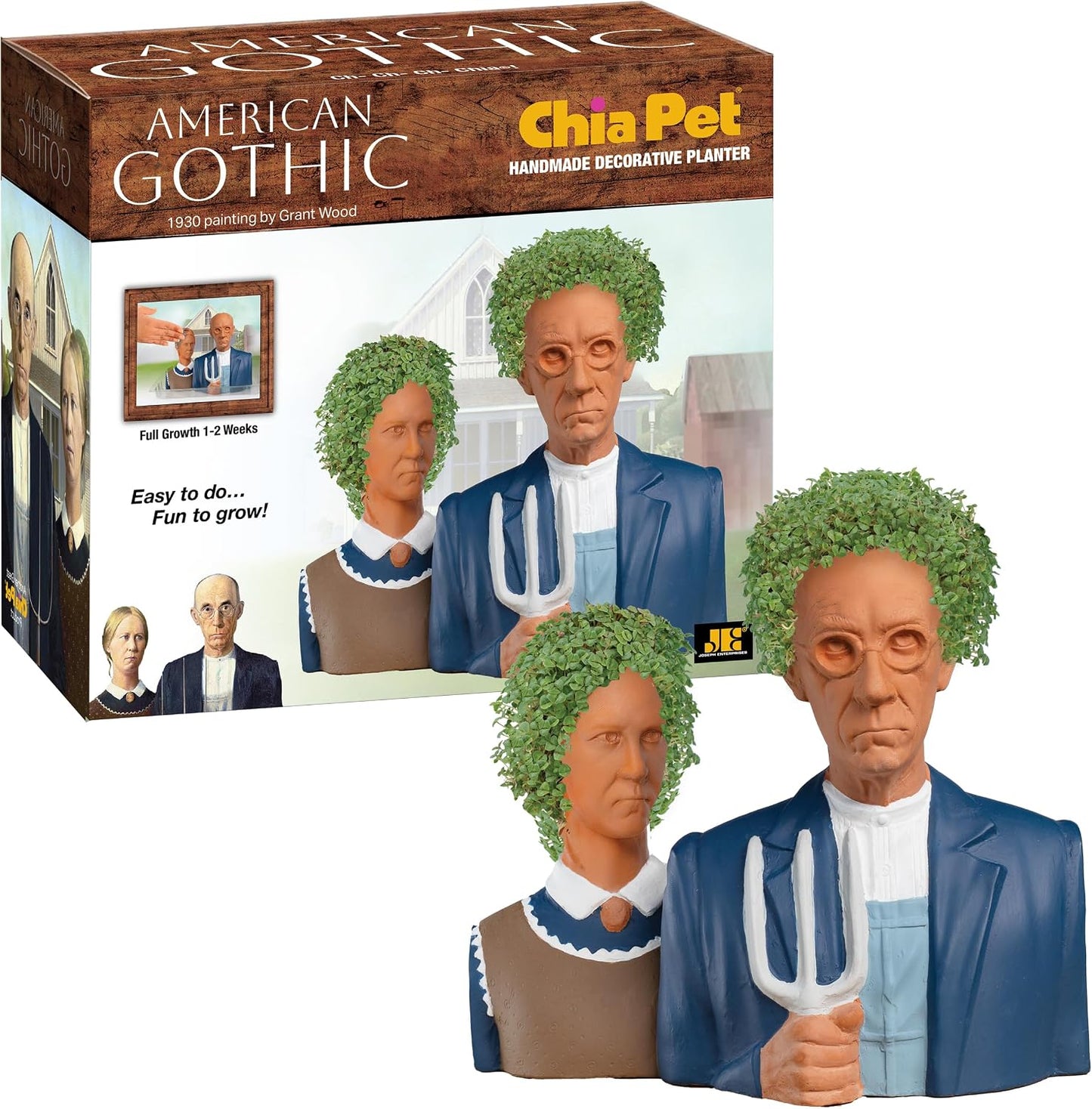 Juego American Gothic con semillas y maceta cerámica