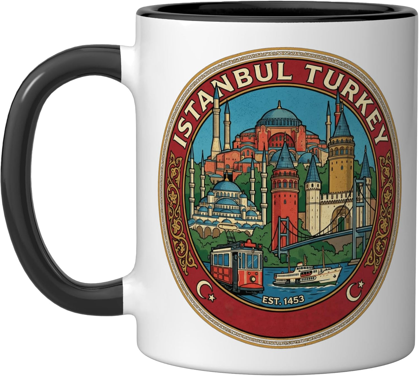 Taza Cerámica Regalo Turquía Istambul Negro/Blanco