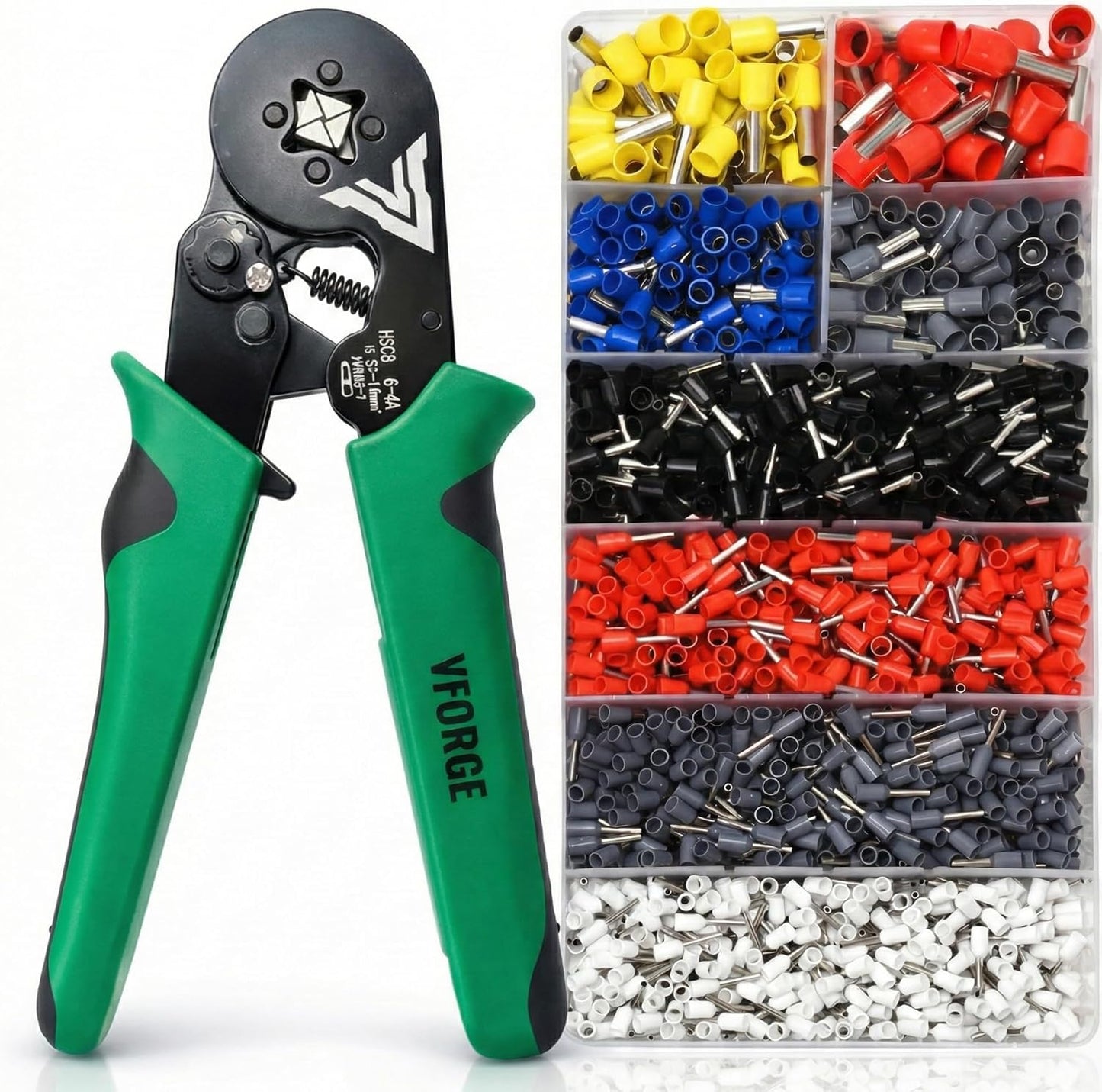Kit herramientas prensado virola con 1200 virolas alambre