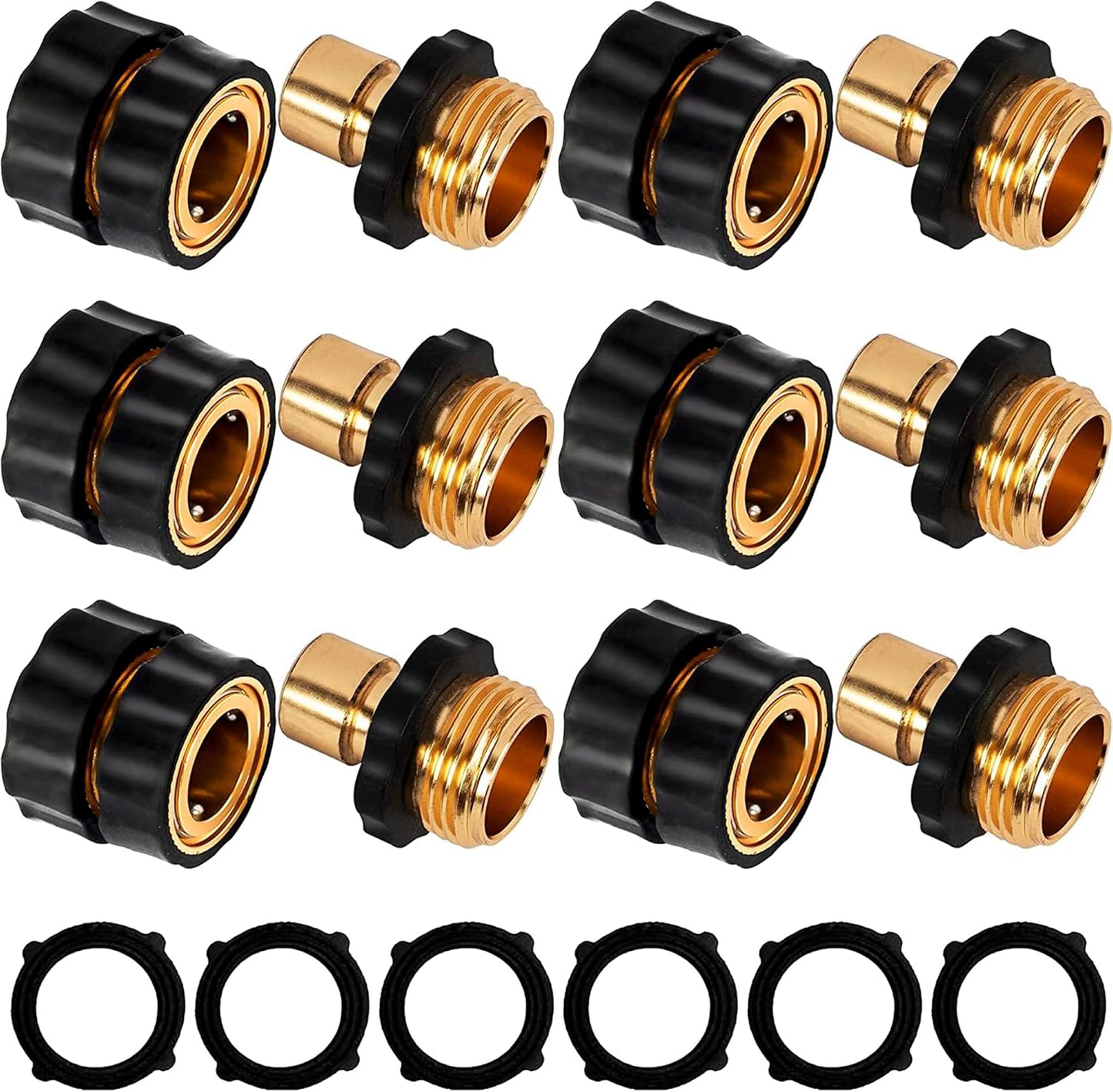 Manguera jardín 3/4pulg conector rápido aluminio set 6
