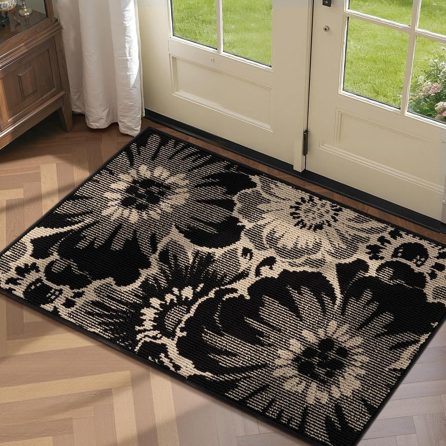Alfombra pasillo 2x3ft antideslizante goma negro