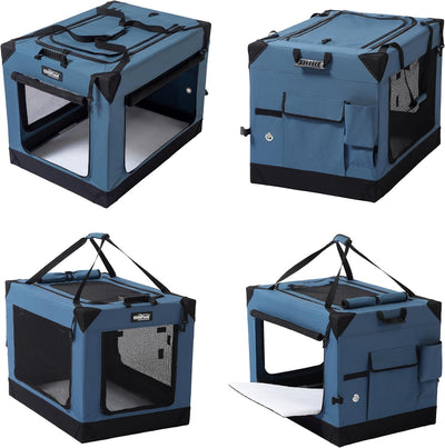 Jaula plegable perro 54pulg aluminio bolsa vellón