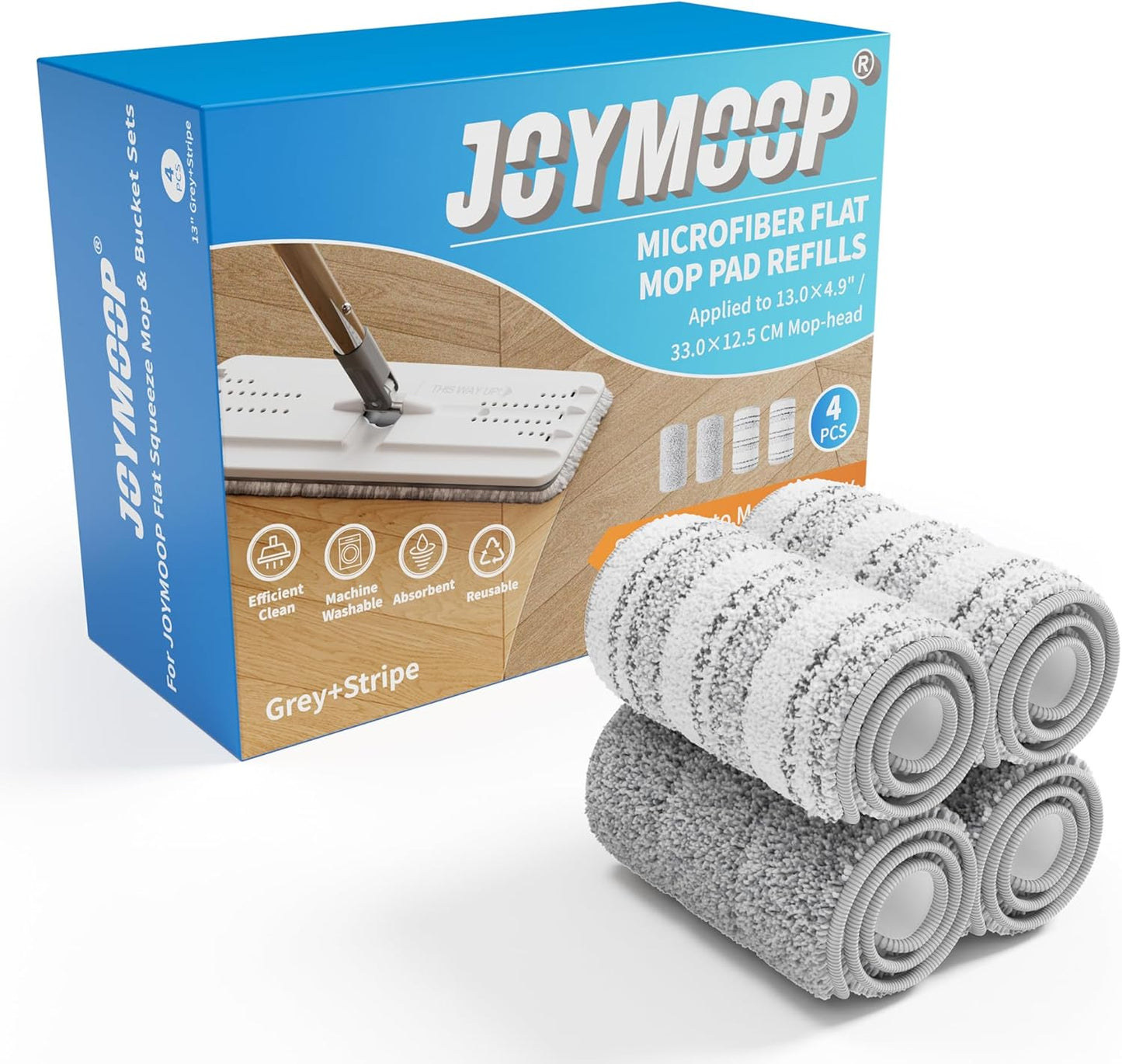 Almohadillas trapeador microfibra 13x4.9pulg dobles grises