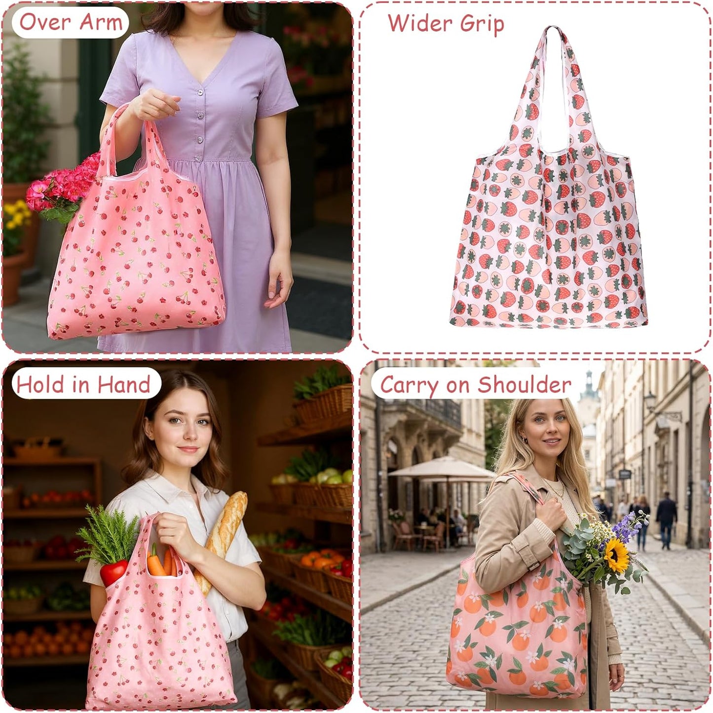 2 Pzas Bolsas Compras Reutilizables Plegables Extra Grandes