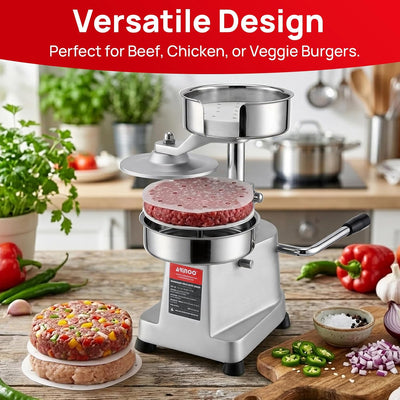 Prensa Hamburguesa Acero Inox 5pulg Con 500 Papeles