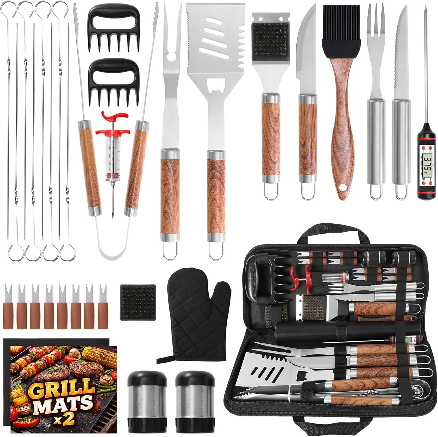 Set 35 Pzas Herramientas Parrilla Acero Inox