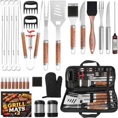 Set 35 Pzas Herramientas Parrilla Acero Inox