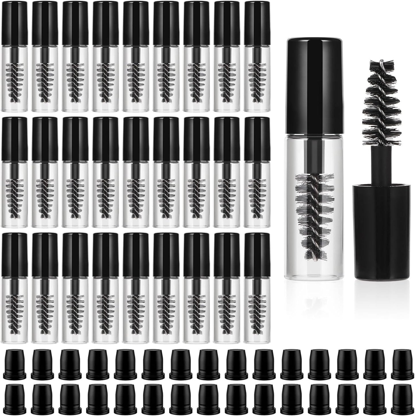 30 Pzas Tubos Vacíos Mascara 3ml con Cepillo Viaje