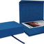 Estuche lino 8x10 y caja almacenamiento postal azul marino