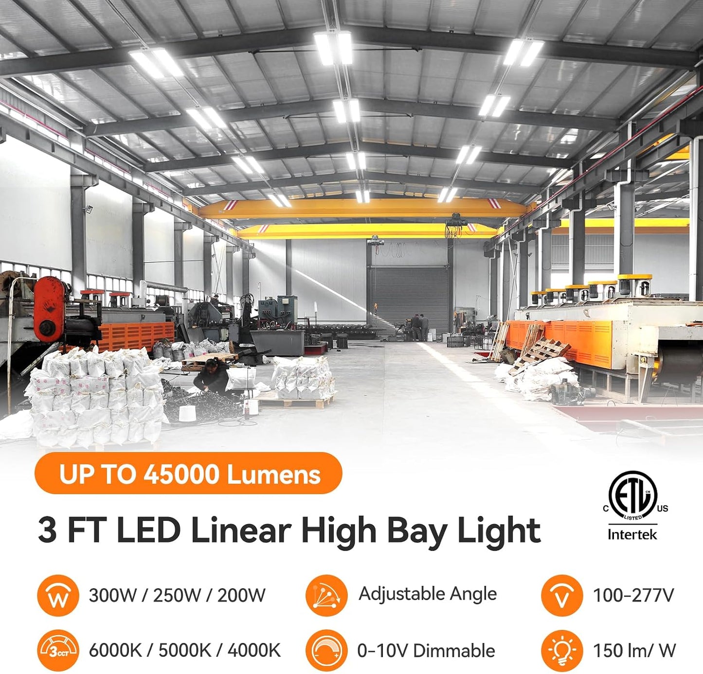 Luz lineal 3ft 0-10V regulable 6000K-4000K