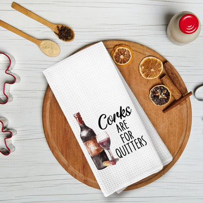 Juego de 2 toallas de cocina con regalos de vino y decoración de carrito de bar