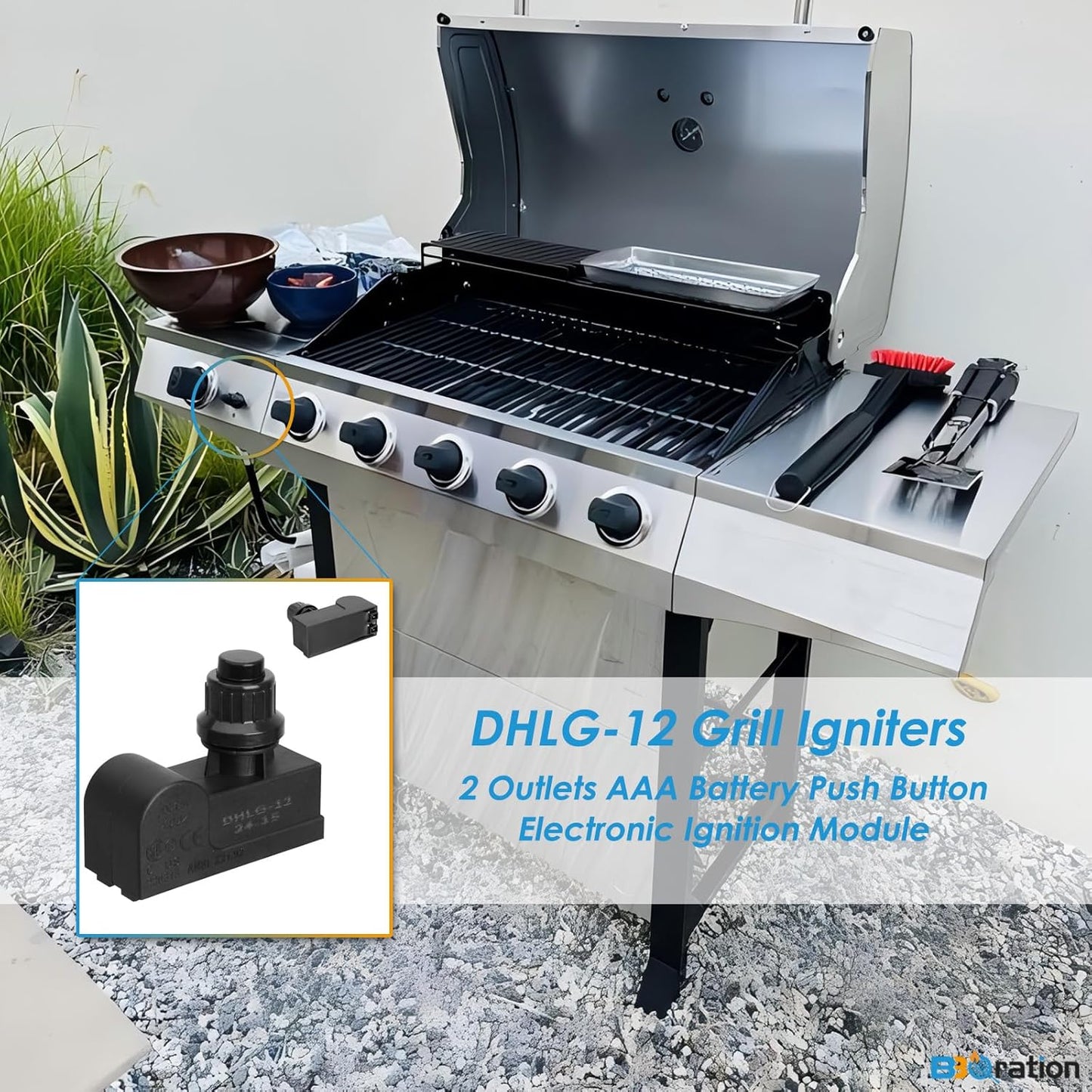 Encendedor parrilla DHLG-12 Charbroil 2 salidas botón táctil