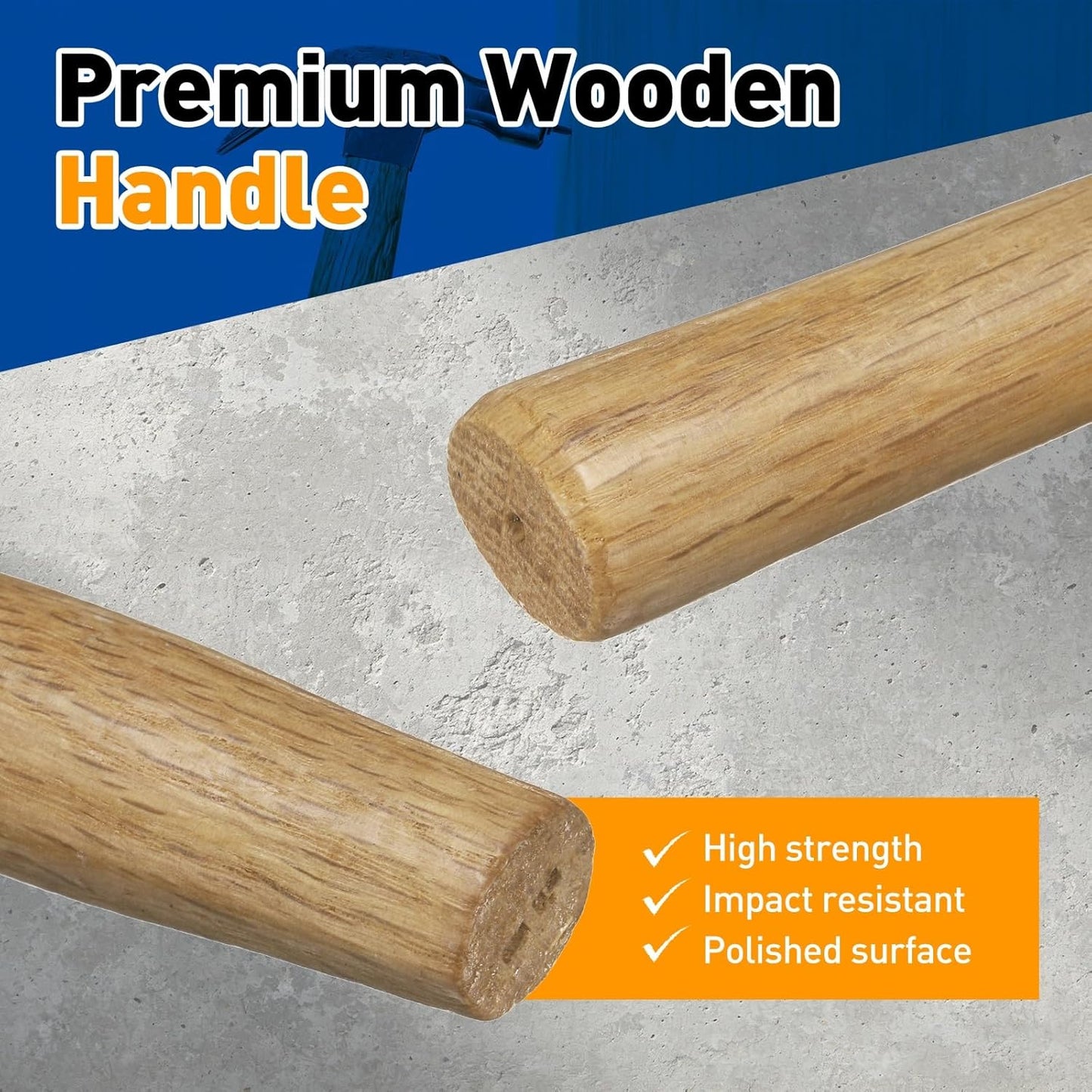 3 Pzas Mango Martillo Madera 11.6pulg Cuñas Redondas