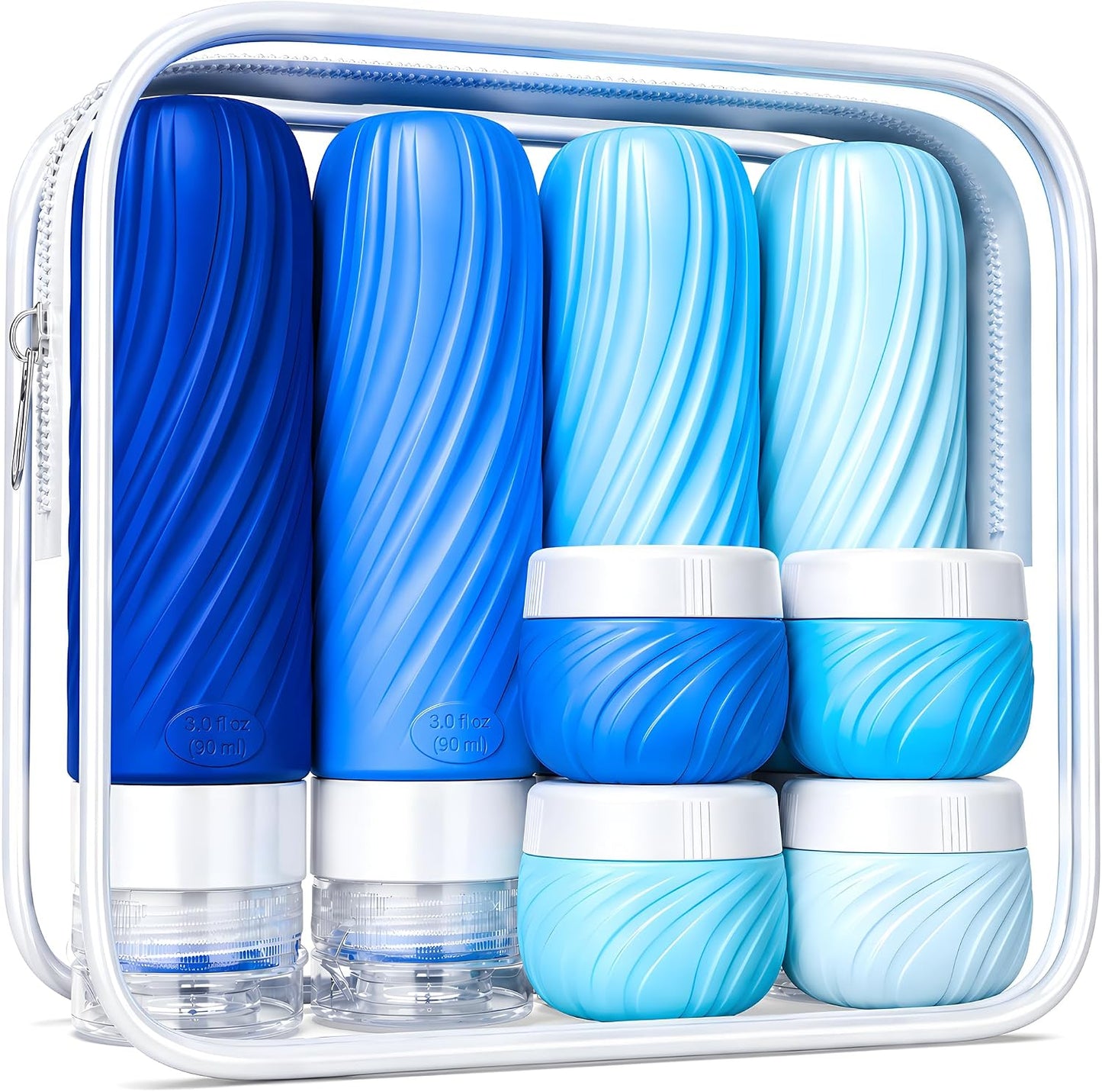 Botes viaje TSA 3oz silicona antifugas champú loción