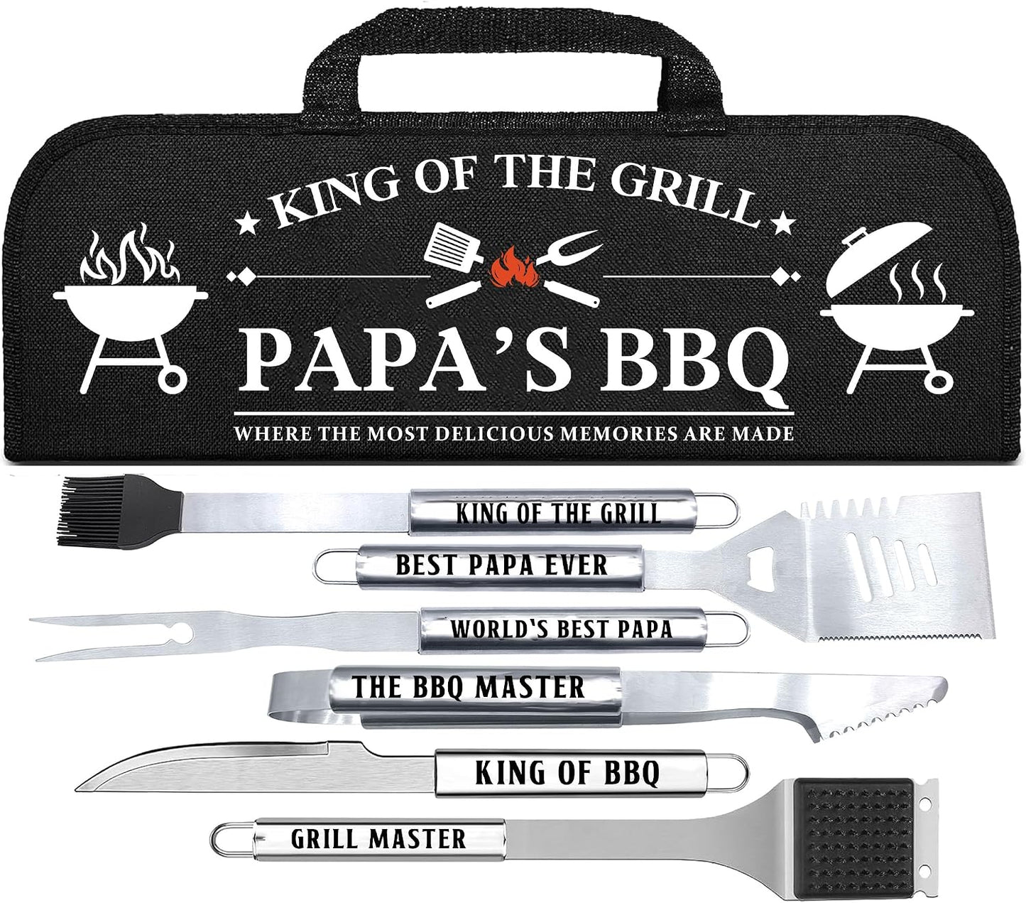 Juego parrilla acero inox resistente con estuche aluminio