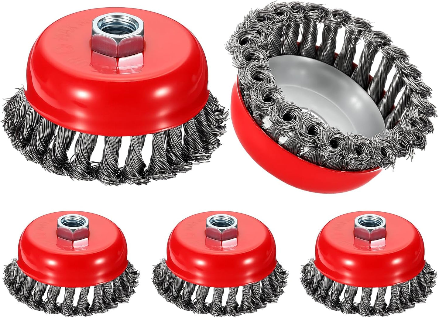 Cepillo alambre acero angular 4pulg set 5 eje 5/8