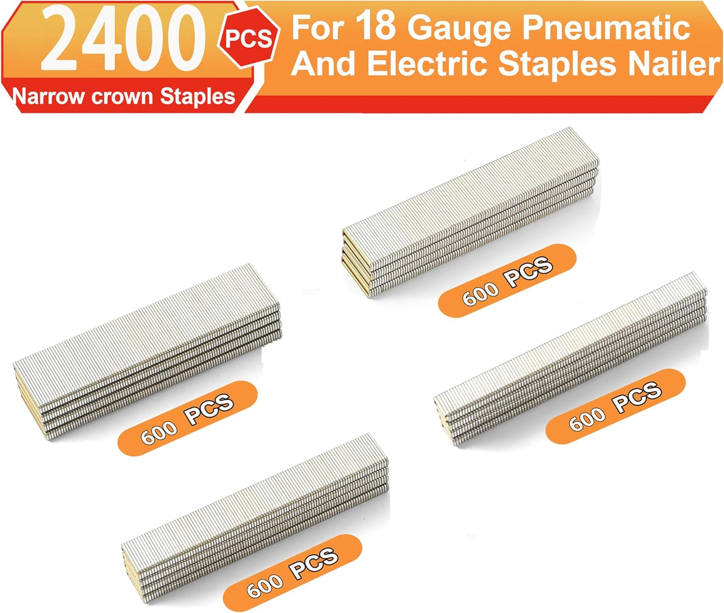 Grapas corona estrecha 1/4 pulg galvanizadas doradas 18 GA