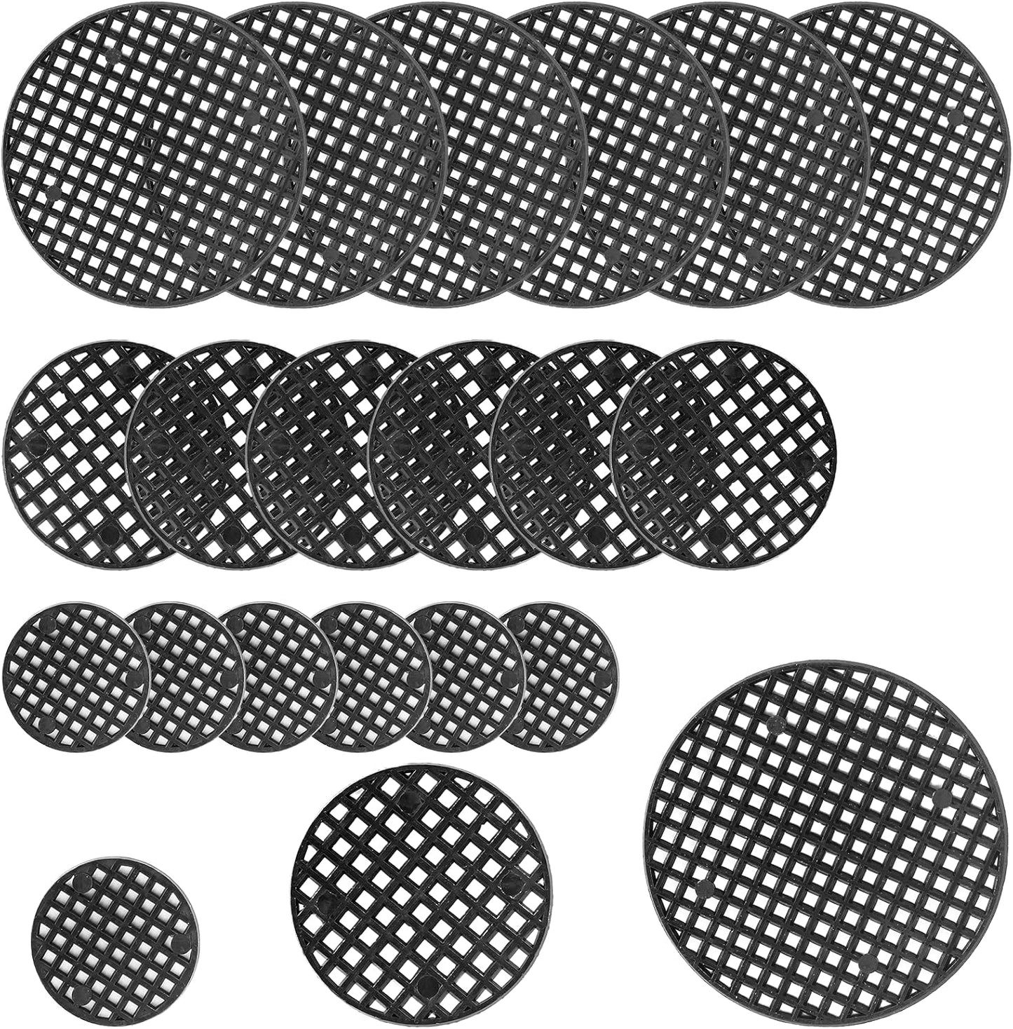 150 Pzas cubiertas agujeros macetas malla drenaje negro