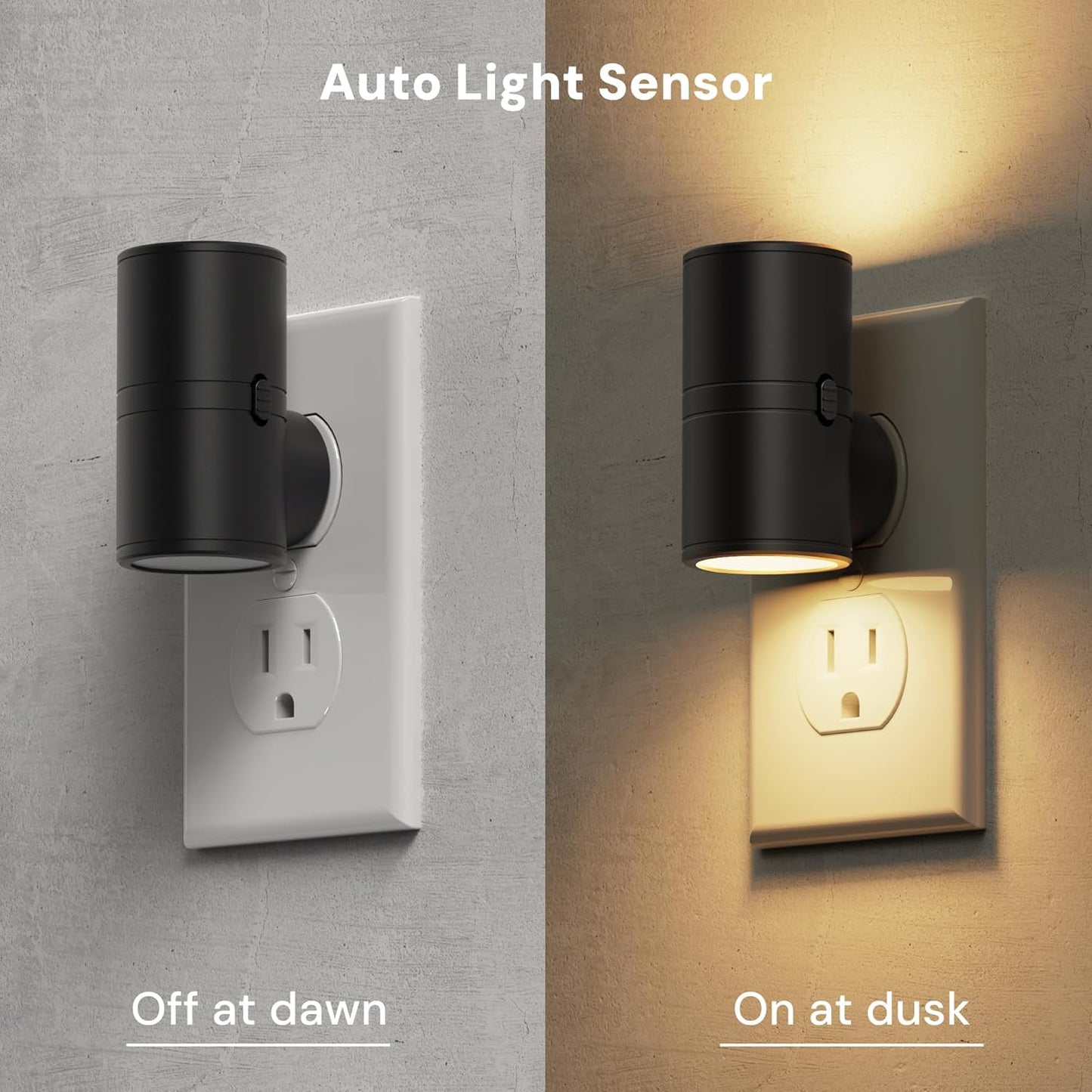 Luz Nocturna Enchufable Sensor Luz 2 Niveles Blanco Suave Pasillo