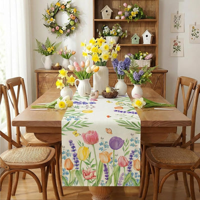 Camino de mesa floral rústico para cocina y comedor, 13 x 72 pulgadas