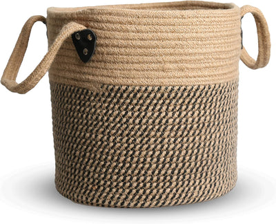 Cesta yute soporte macetas 10x10pulg asas cubierta bohemia