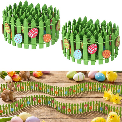 104 Pzas Decoración Pascua Mini Valla Madera 35pulg 100 Huevos