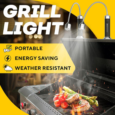 2 Luces LED flexibles para parrilla con base magnética