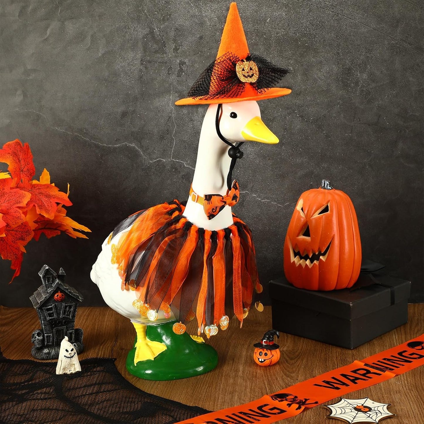 3 Pzas Disfraz Ganso Halloween Naranja para Jardín