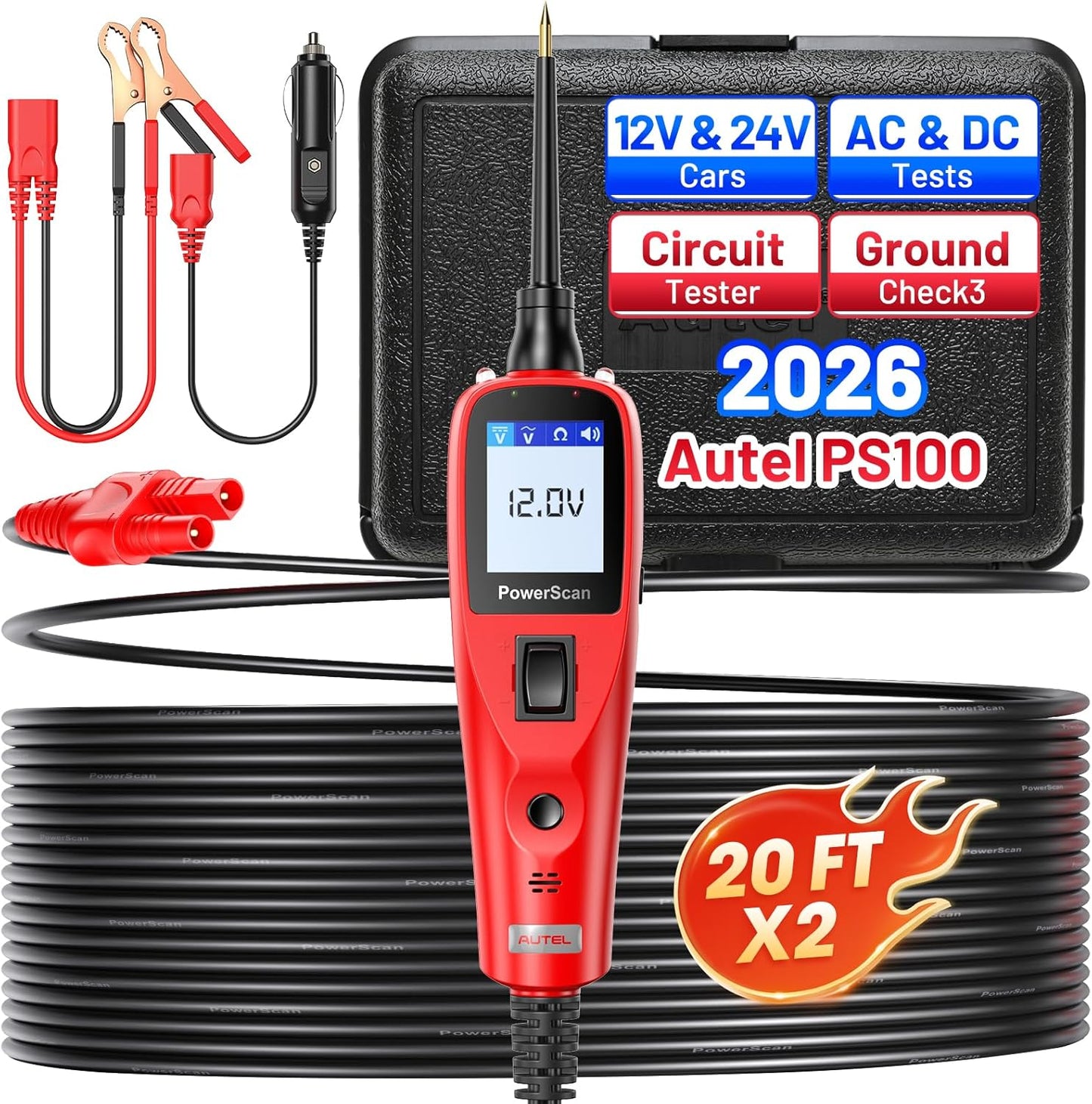 Probador circuito automotriz PS100 12-24V con linterna