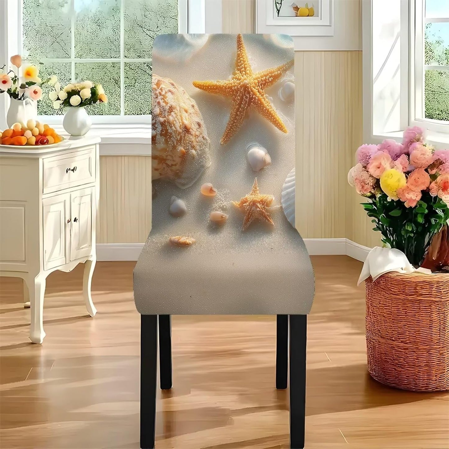 Set 7 Manteles Silla Conchas Mar Estrellas Impermeable Rectangular