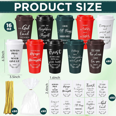 Tazas café cristianas 16oz reutilizables con versículos