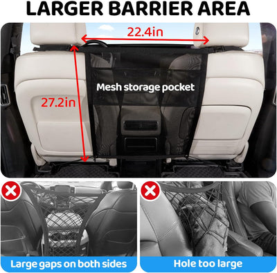 Barrera red coche para perros con organizador malla