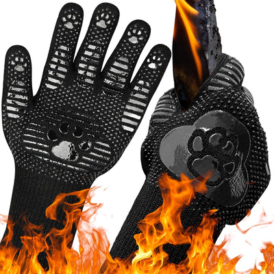 Guantes barbacoa alargados 14pulg ignífugos antideslizantes